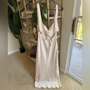 Meshki Cream Satin Dress